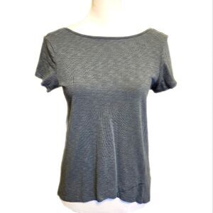 Lucy & Laurel high low hem scoop neck scoop back tee t-shirt blue-green S